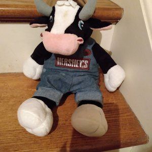 Hersey Chocolate Cow in Overalls Stuffed Animal